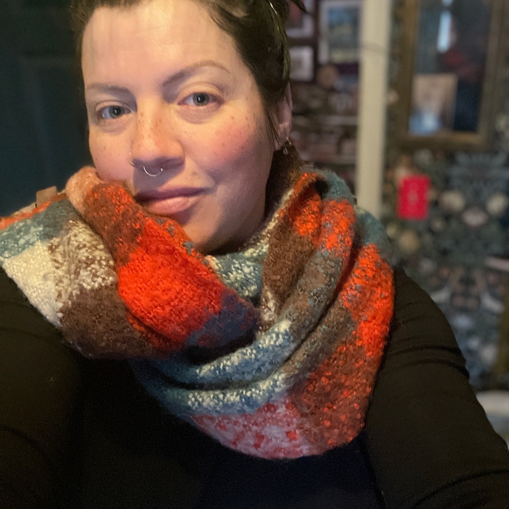 Plaid infinity scarf